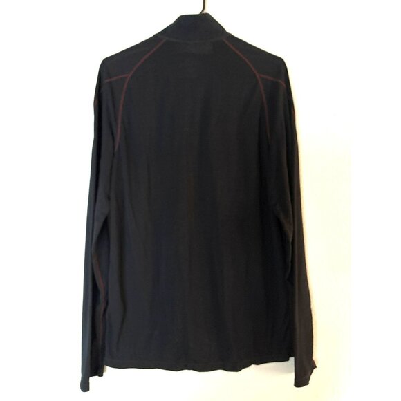 Paradox Men's Black/Red Merino Blend Long Sleeve 1/4 Zip Base Layer Pullover Siz - Picture 2 of 8